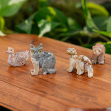 Load image into Gallery viewer, Stone Animal Spirit Guide styled group photo on a wooden background second angle - Down to Earth 
