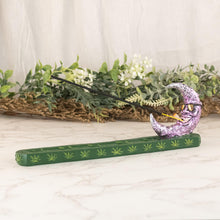 Load image into Gallery viewer, Stoner Moon Incense Burner with incense stick a style background - Down To Earth
