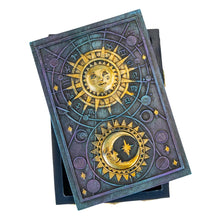 Load image into Gallery viewer, Sun &amp; Moon Tarot Card Box on a white background top angle - Down to Earth
