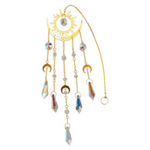 Load image into Gallery viewer, Sun &amp; Moon Suncatcher Gold on a white background - Down to Earth
