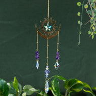 Sun & Moon Suncatcher Gold with Amethyst styled photo - Down to Earth