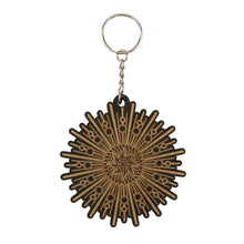 Load image into Gallery viewer, Sunburst Crystal Grid Keychain on a white background - Down To Earth
