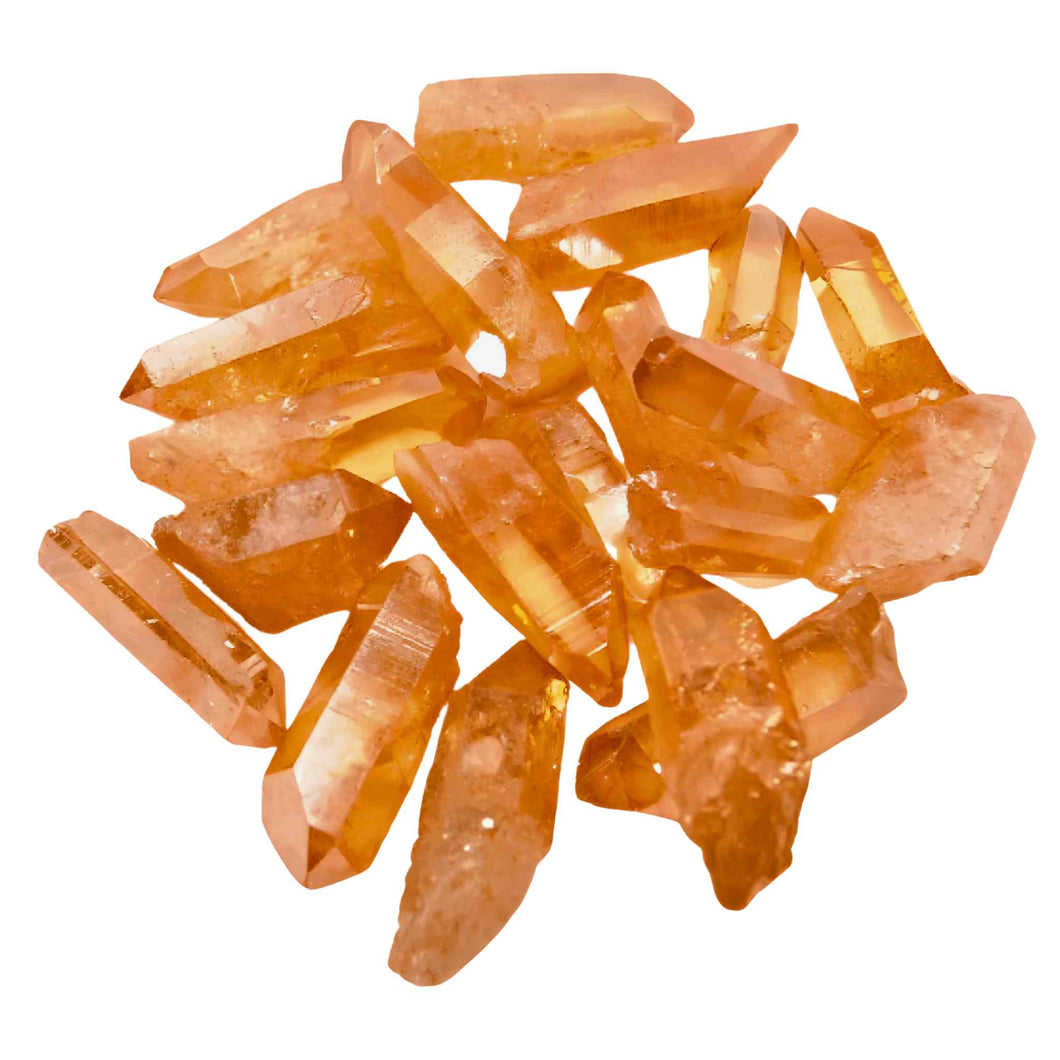 Tangerine Aura Quartz Points - Down To Earth