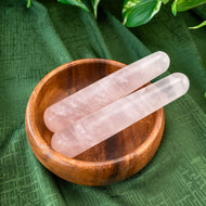 Tapered Rose Quartz Wands Styled - Down To Earth
