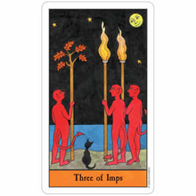 Load image into Gallery viewer, The Halloween Tarot Deck Three of Imps Card - Down To Earth
