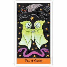 Load image into Gallery viewer, The Halloween Tarot Deck Two of Ghosts Card - Down To Earth
