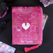 Load image into Gallery viewer, The Lovers Velvet Tarot Card Zipper Pouch - Down To Earth
