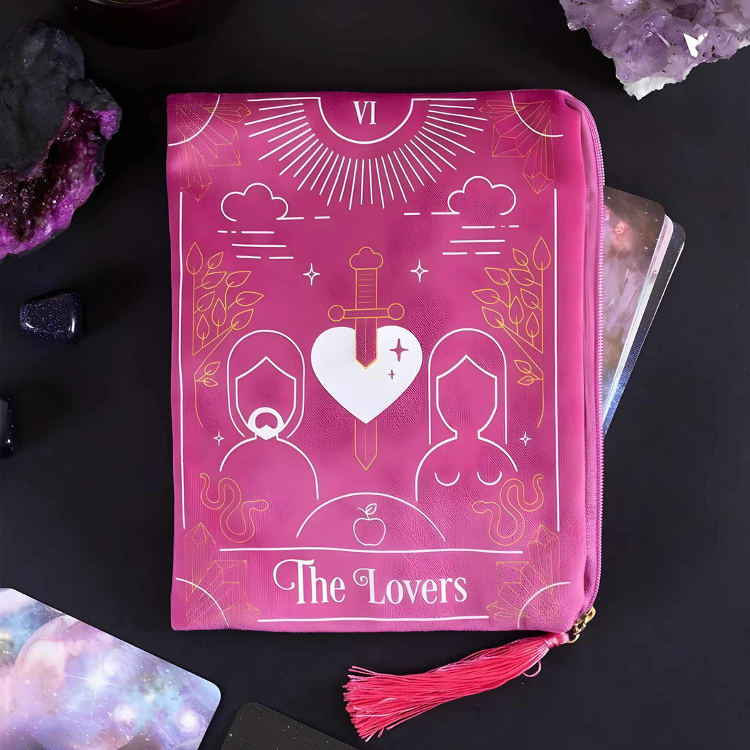 The Lovers Velvet Tarot Card Zipper Pouch - Down To Earth