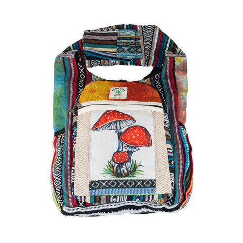 ThreadHeads Tie Dye Mushrooms Shoulder Bag front - Down to Earth 