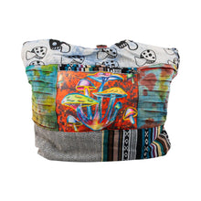 Load image into Gallery viewer, ThreadHeads Mushroom Razer-Cut Patchwork Sling Bag front 2 - Down to Earth
