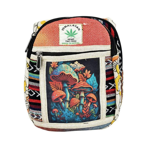 ThreadHeads Tie-Dye Mushroom Garden Patchwork Sling Bag front - Down to Earth