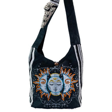 Load image into Gallery viewer, ThreadHeads Sun &amp; Moon Sling Bag on a white background front facing - Down to Earth
