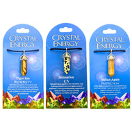 Tiger's Eye, Dalmation & Indian Agate Crystal Energy Pendants - Down To Earth