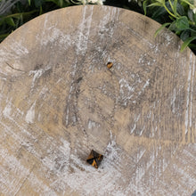 Load image into Gallery viewer, Tiger's Eye Merkaba Pendulum top down with plants displayed on a styled background - Down To Earth
