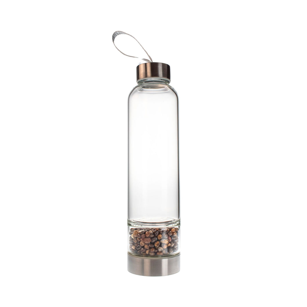 Tigers Eye Crystal Chip Water Bottle - Down To Earth