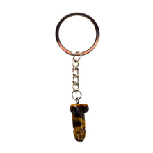 Load image into Gallery viewer, Tigers Eye Crystal Phallus Keychain - Down To Earth
