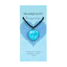 Load image into Gallery viewer, Turquoise representing tranquility Crystal Heart Necklace Pendant - Down To Earth

