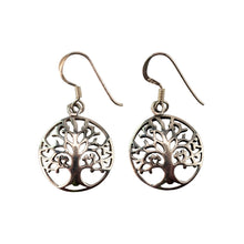 Load image into Gallery viewer, "Silver tree of life earrings on a white background," - Down to Earth.
