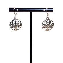 Load image into Gallery viewer, Tree of Life Sterling Silver Earrings Close Up - Down To Earth
