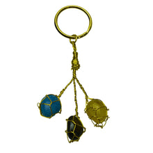 Load image into Gallery viewer, Triple Caged Gemstone Keychain - Down To Earth

