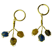 Load image into Gallery viewer, Triple Caged Gemstone Keychains - Down To Earth
