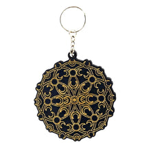 Load image into Gallery viewer, Triple Moon Crystal Grid Keychain - Down to Earth
