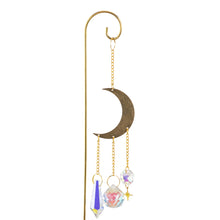 Load image into Gallery viewer, Triple Moon Sun Catcher Plant Decor with White Background - Down To Earth
