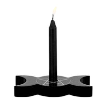 Load image into Gallery viewer, Triple Moon Spell Candle Holder with Black Spell Candle - Down To Earth
