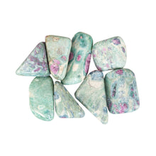 Load image into Gallery viewer, Tumbled Ruby Fuchsite on a white backrgound - Down to Earth 

