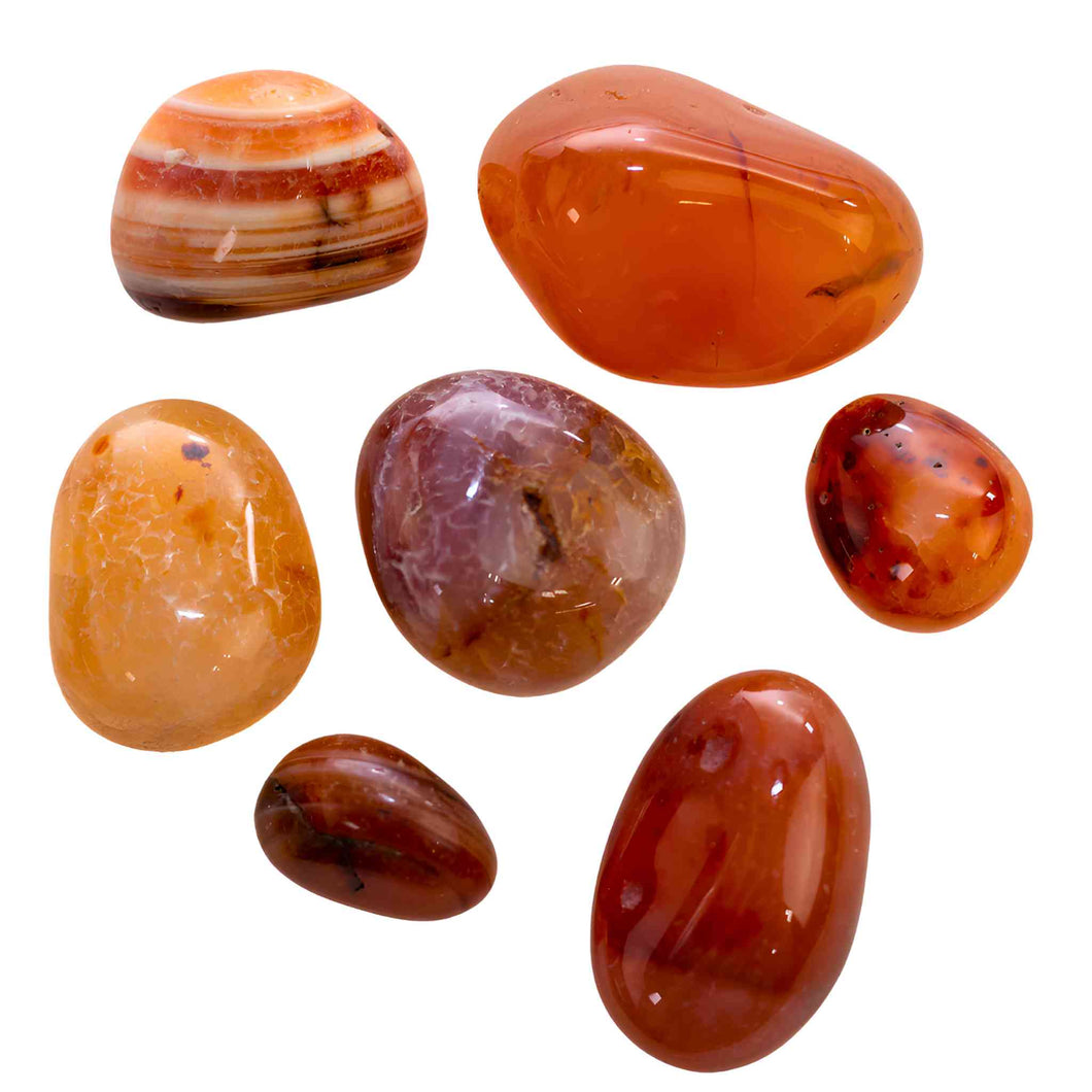 Tumbled Banded Carnelian Crystals - Down to Earth
