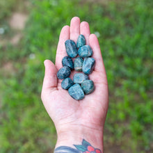 Load image into Gallery viewer, Blue Apatite Tumbled in Hand - Down To Earth
