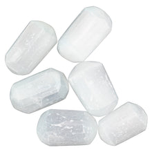 Load image into Gallery viewer, Selenite Tumbled on a white background - Down to Earth 
