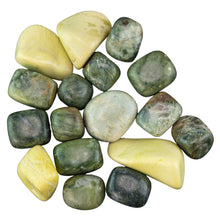 Load image into Gallery viewer, Serpentine Tumbled on a white background - Down to Earth 

