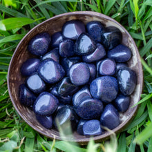 Load image into Gallery viewer, Tumbled Blue Goldstone in Coconut Bowl - Down To Earth
