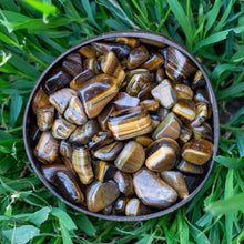 Load image into Gallery viewer, Tumbled Gold Tiger&#39;s Eye in a Coconut Bowl - Down To Earth
