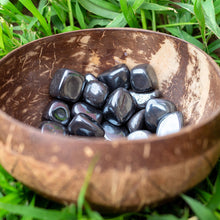 Load image into Gallery viewer, Tumbled Hematite in a Coconut Bowl - Down To Earth
