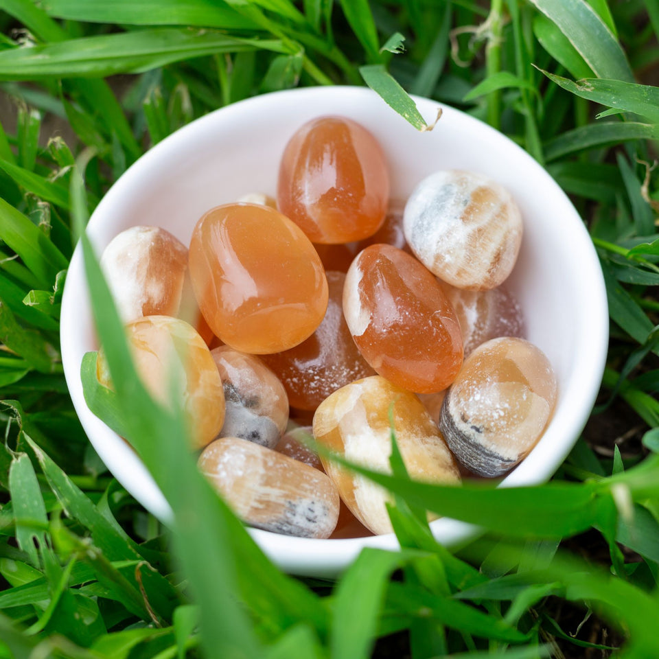 Tumbled Orange Calcite in Bowl - Down To Earth Metaphysical Website