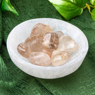 Tumbled Smoky Quartz in Selenite Bowl - Down To Earth