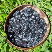 Load image into Gallery viewer, Tumbled Snowflake Obsidian in a Coconut Bowl - Down To Earth
