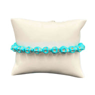 Turquoise Skull Bead Stretch Bracelet - Down To Earth