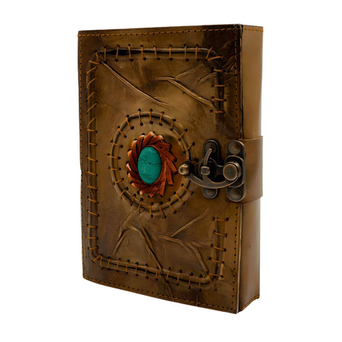 Turquoise Stone Leather Journal - Down To Earth