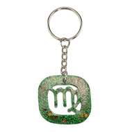 Virgo Glitter Resin Keychain on a white background - Down To Earth