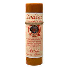 Load image into Gallery viewer, Virgo Zodiac Pillar Candle - Down To Earth
