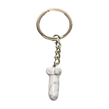 Load image into Gallery viewer, White Howlite Crystal Phallus Keychain - Down To Earth
