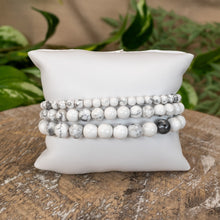 Load image into Gallery viewer, White Howlite Crystal Energy Bracelets 4mm, 6mm and 8mm - Down To Earth
