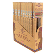 Load image into Gallery viewer, "Display of 'Sacred Elements' White Sage incense packages with a cardboard holder on a white background," - Down to Earth.
