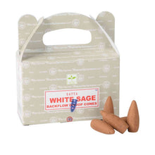 Load image into Gallery viewer, White Sage Satya Backflow Incense Cones - Down To Earth

