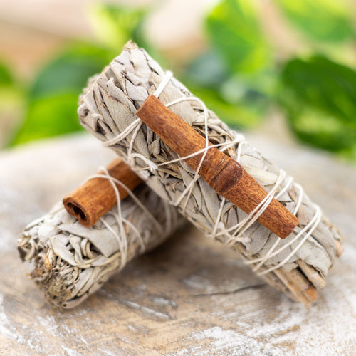 White Sage with Cinnamon Smudge Stick Styled - Down To Earth