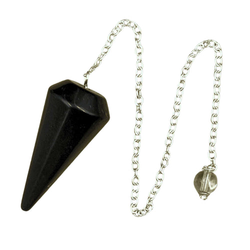 Wholesale Black Obsidian Faceted Pendulum - Down To Earth