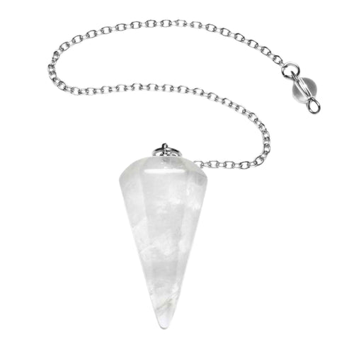 Wholesale Clear Quartz Faceted Pendulum - Down To Earth